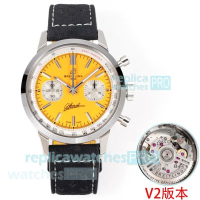 Swiss Clone BLS V2 Breitling TOP TIME B01 Chronograph Yellow Dial Watch 